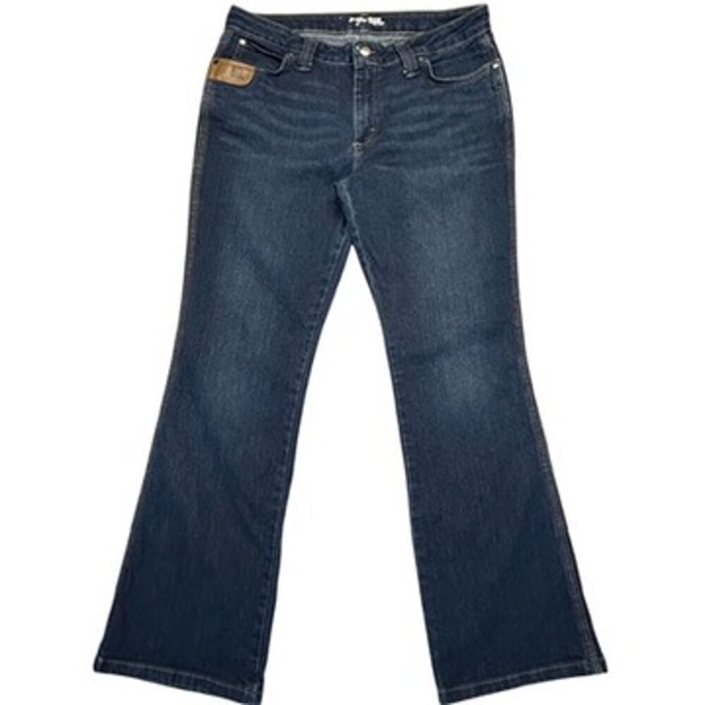 Wrangler Riggs Workwear Strong Jeans Women 10/30 fits 32x29 Bootcut Dark Stretch